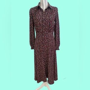 Loft Ann Taylor Cottagecore Floral Midi Dress Size 2